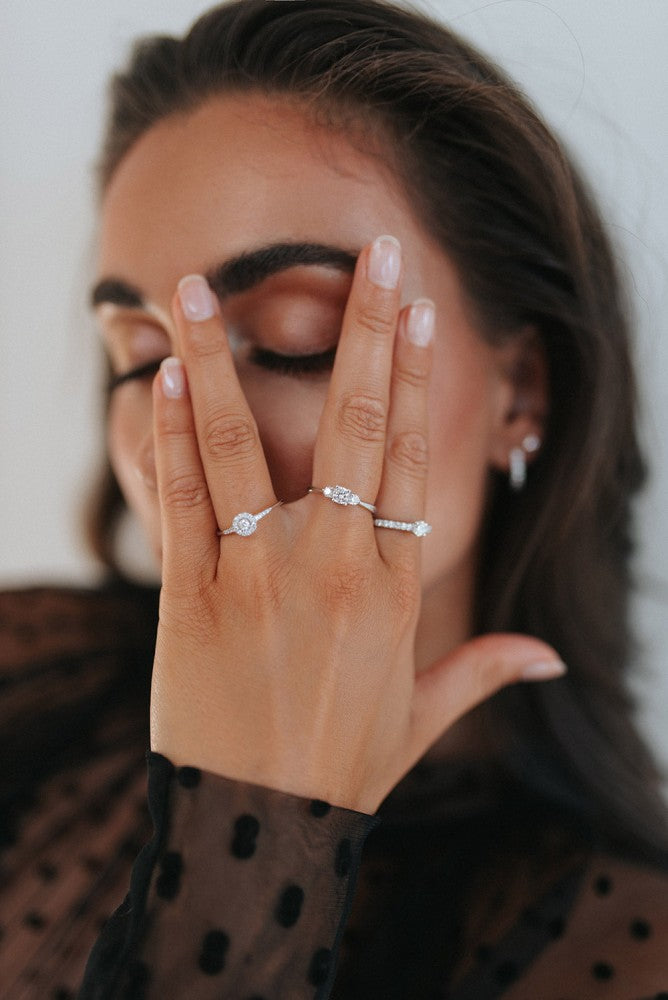 Bague Emma royal 0,20 crt. or blanc
