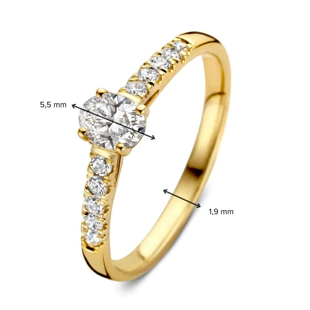 Bague Franky Royal 0,48 crt. or jaune