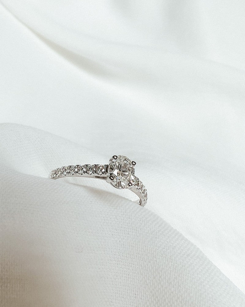 Bague Franky Royal 0,75 crt. or blanc