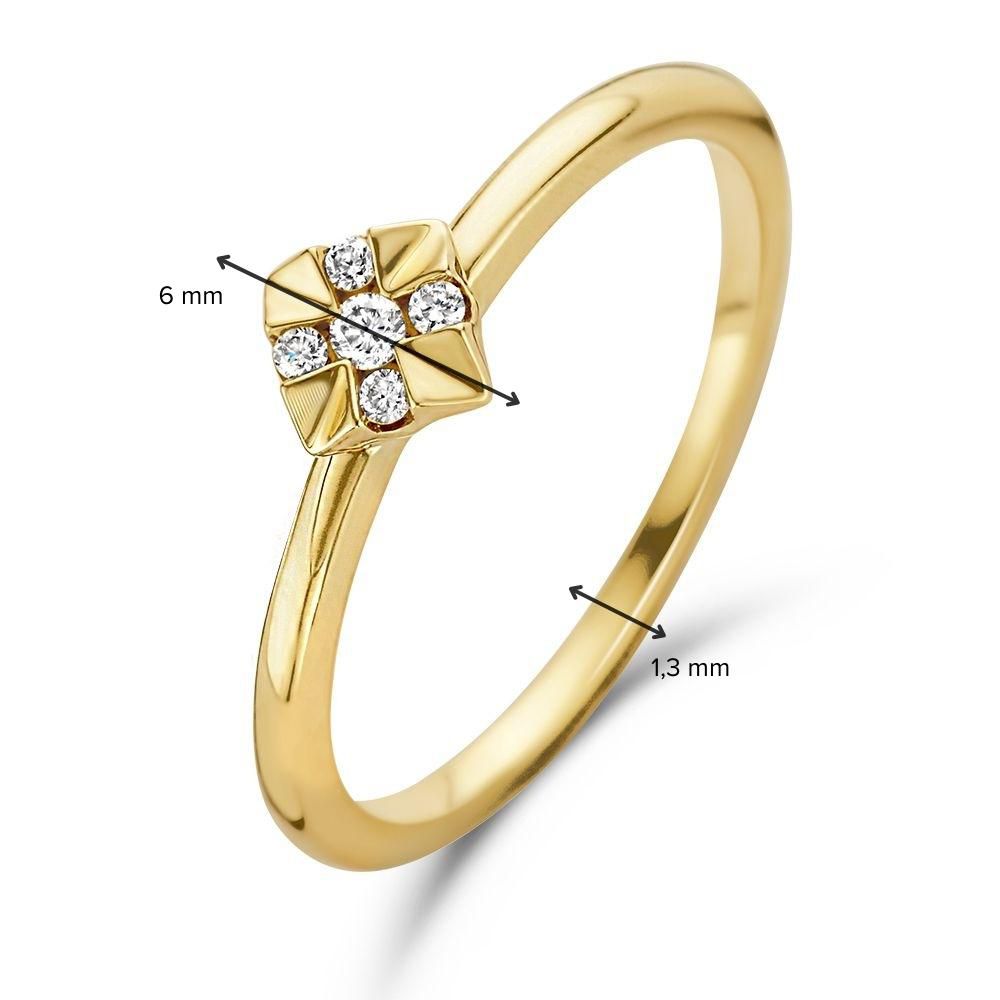Bague or jaune brillant 0.05 crt.