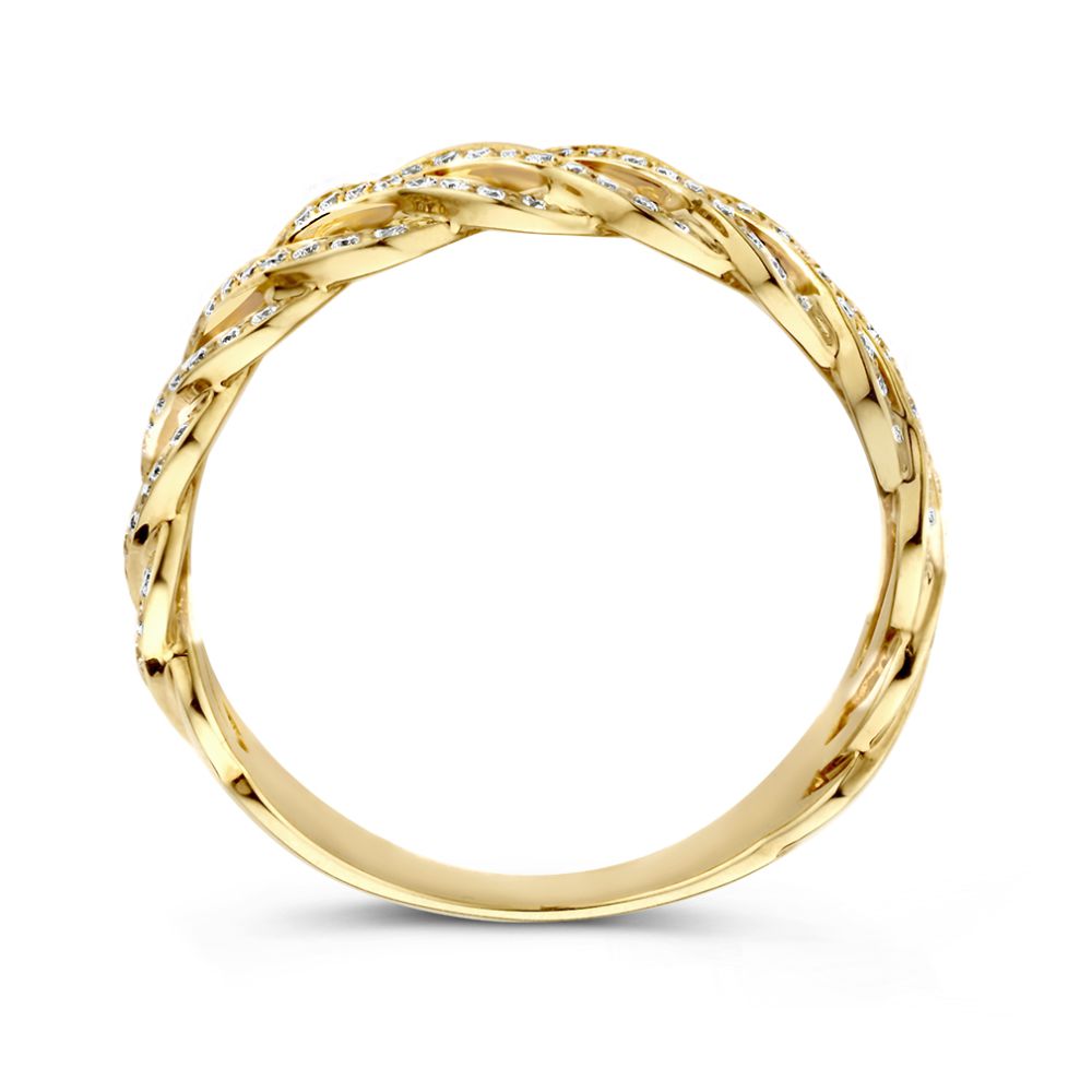 Bague en or jaune avec diamant brillant de 0,35 ct – 14 carats, qualité H/SI-1, bague raffinée pour femme