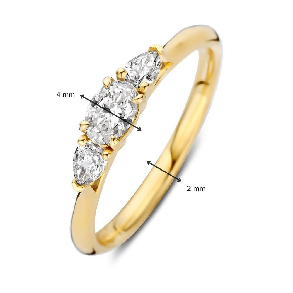 Bague or jaune diamant 0.50 crt.