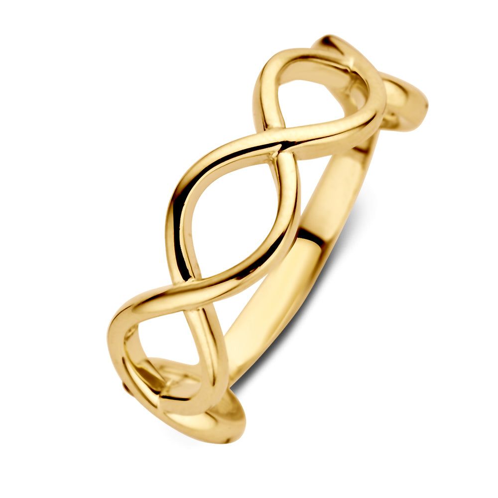Bague en or jaune 14 carats au design épuré et intemporel.
