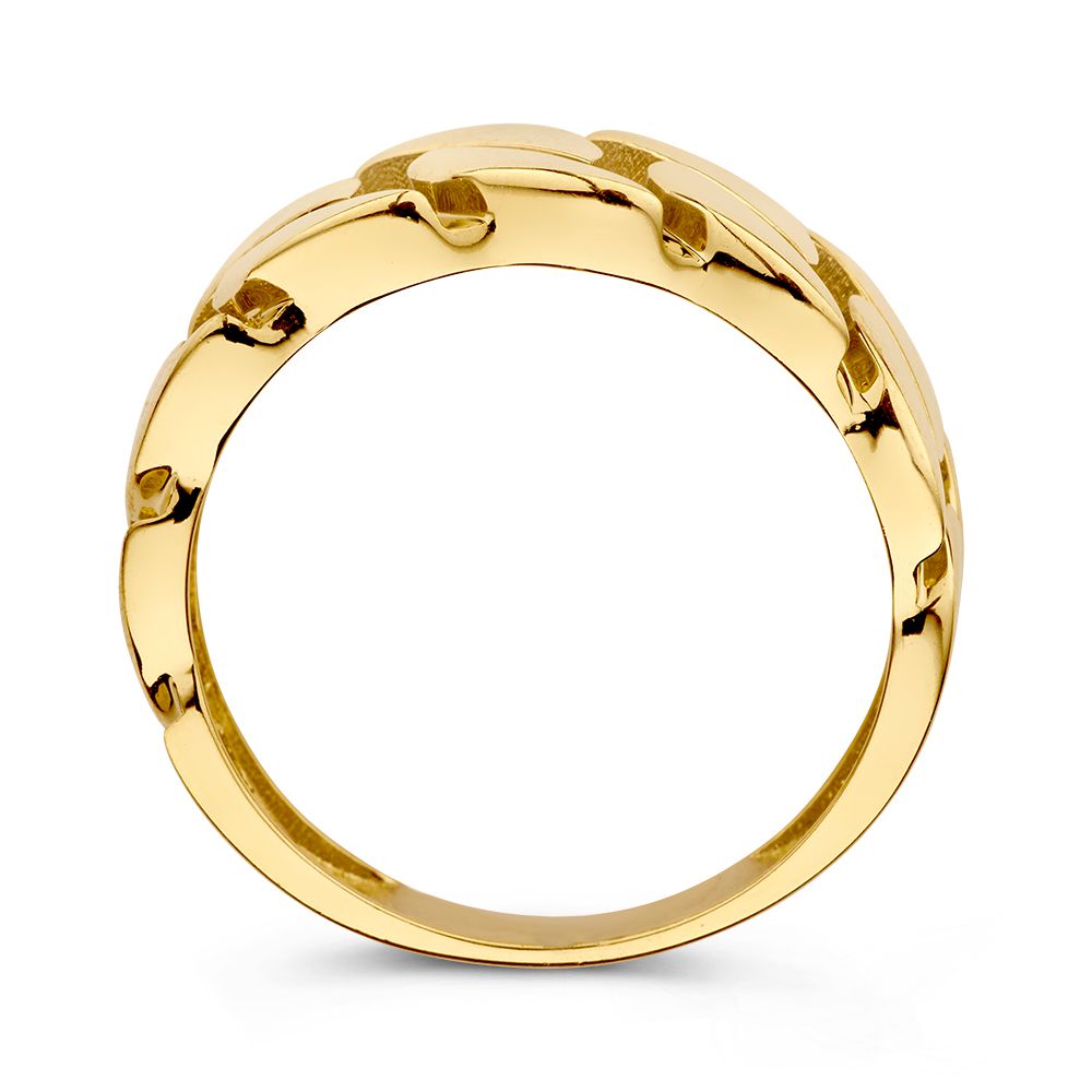 Bague en Or Jaune avec Maille Gourmet | Or 14 Carats | Van der Kooij