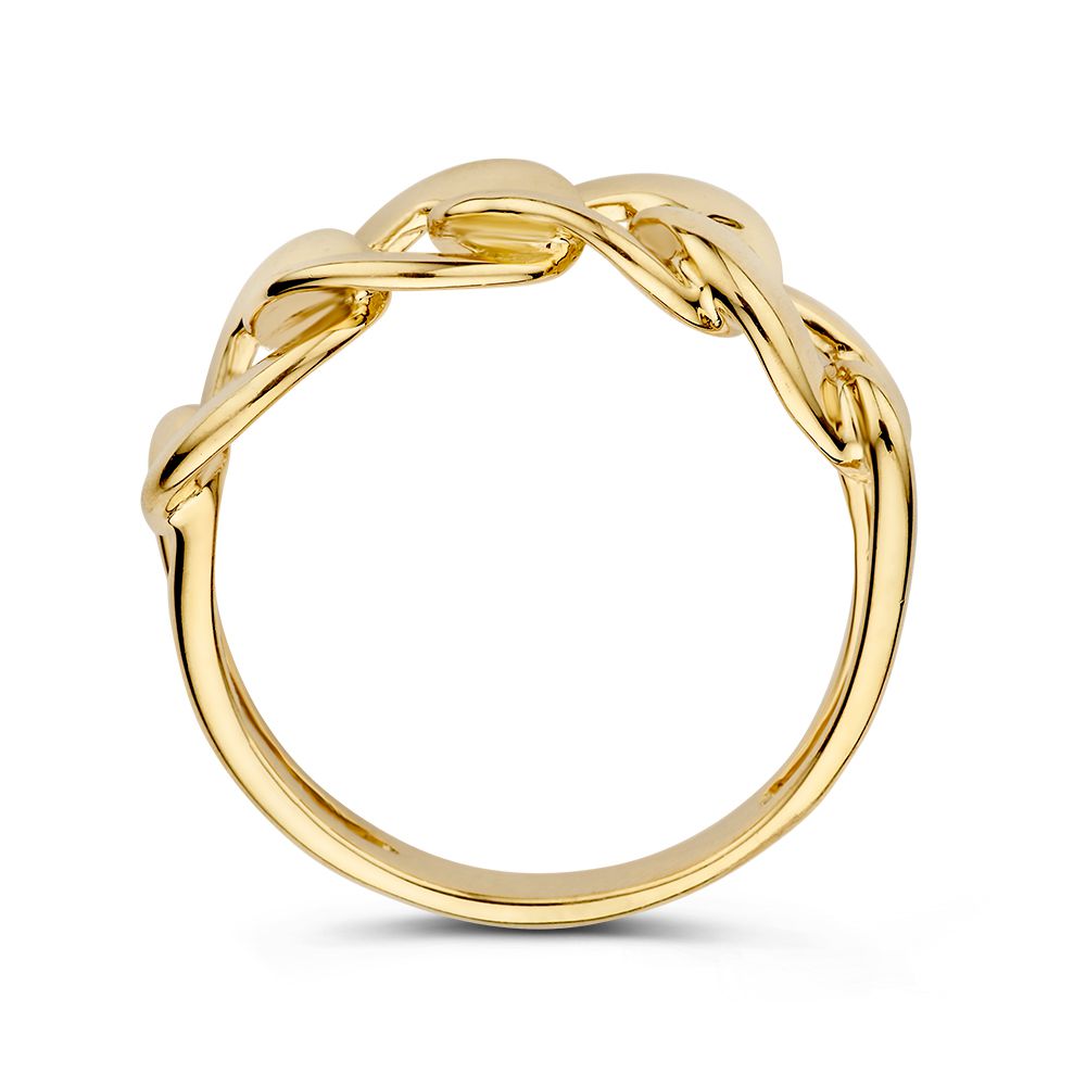 Bague en or jaune avec mailles gourmette remarquables – Luxe intemporel