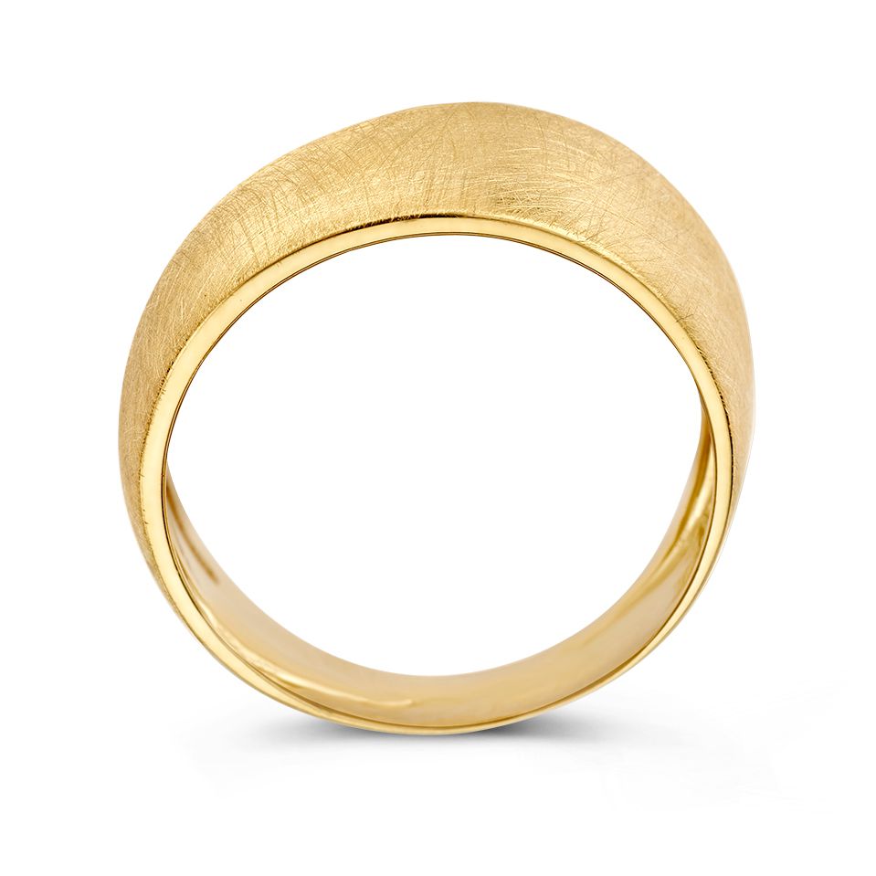 Bague en Or Jaune de Luxe avec Bandes Contrastantes – 14 Carats, Attire-l'Œil pour Femme