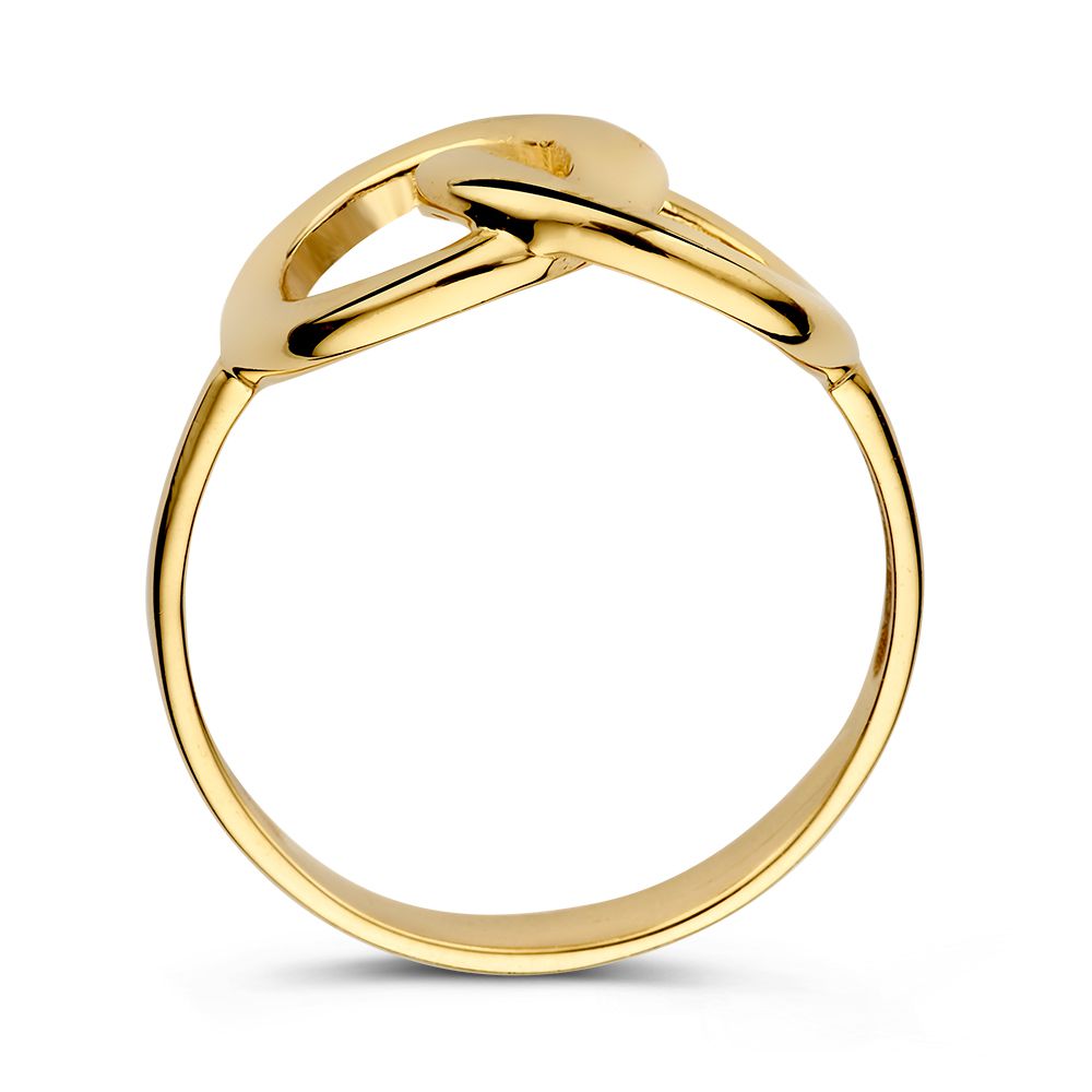 Bague en or jaune avec mailles reliées – 14 carats, style minimaliste élégant