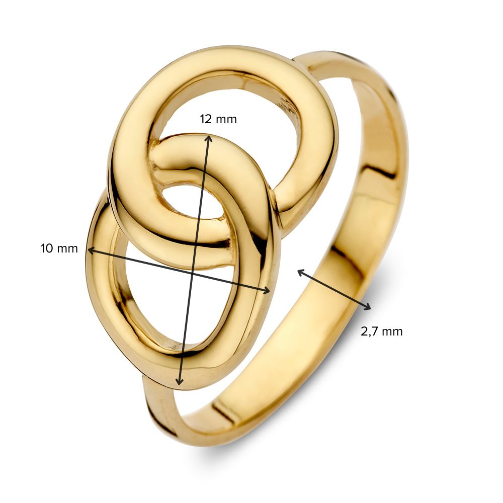 Bague en or jaune avec mailles reliées – 14 carats, style minimaliste élégant