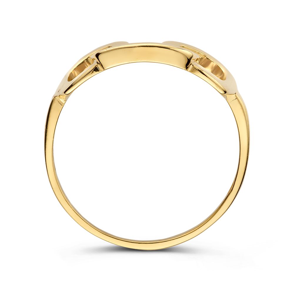 Bague en or jaune avec mailles carrées intermédiaires – 14 carats, design moderne