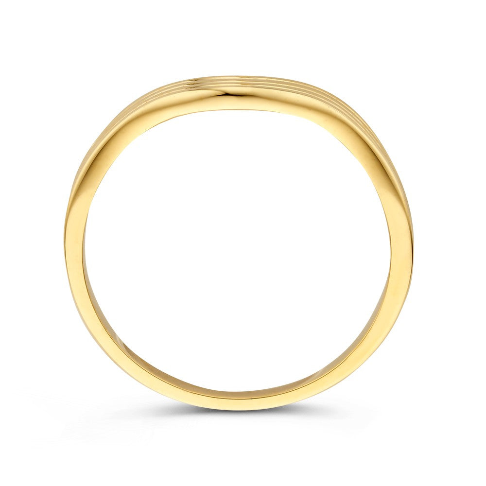 Bague en Or avec Bande Ondulée – Or Jaune 14kt, 5.5 mm de Largeur, 2.4 Grammes
