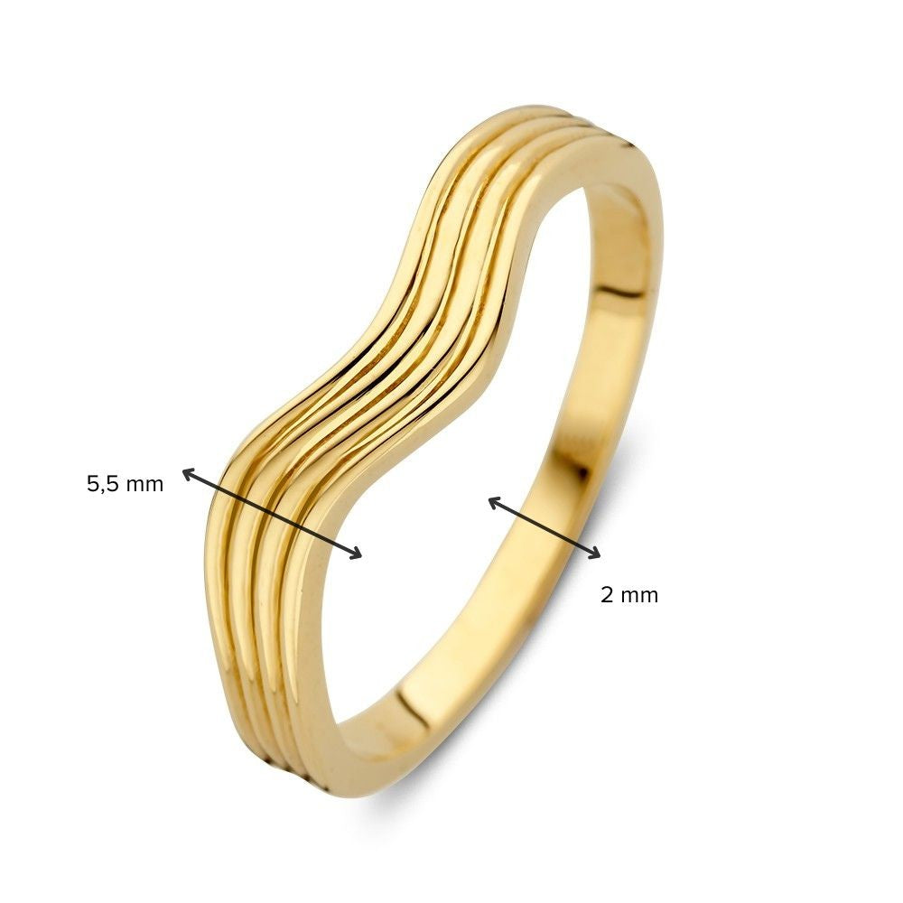 Bague en Or avec Bande Ondulée – Or Jaune 14kt, 5.5 mm de Largeur, 2.4 Grammes