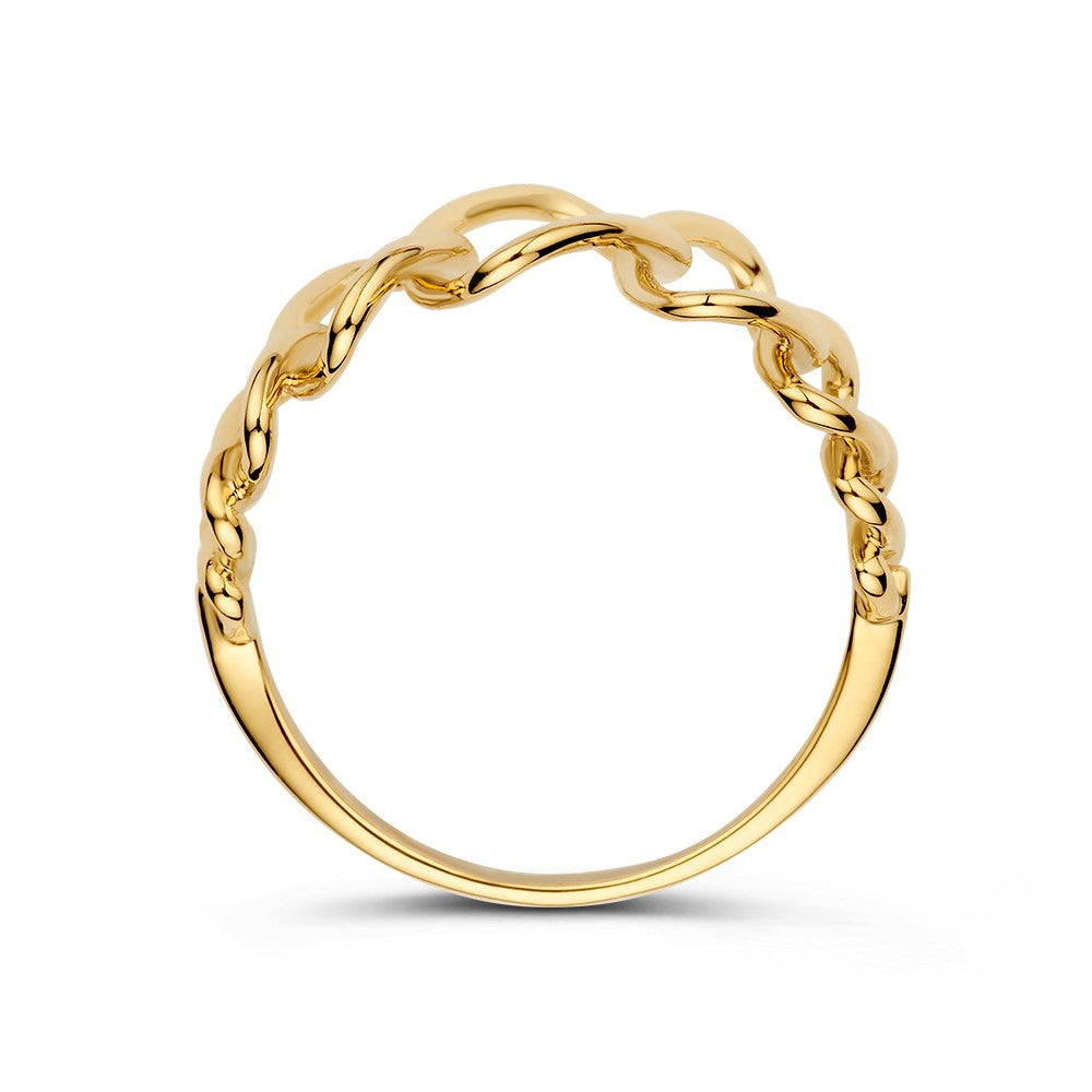 Bague en Or Jaune Ludique avec Design Ouvert – Or Jaune 14kt, 12 mm de Largeur, 2.7 Grammes