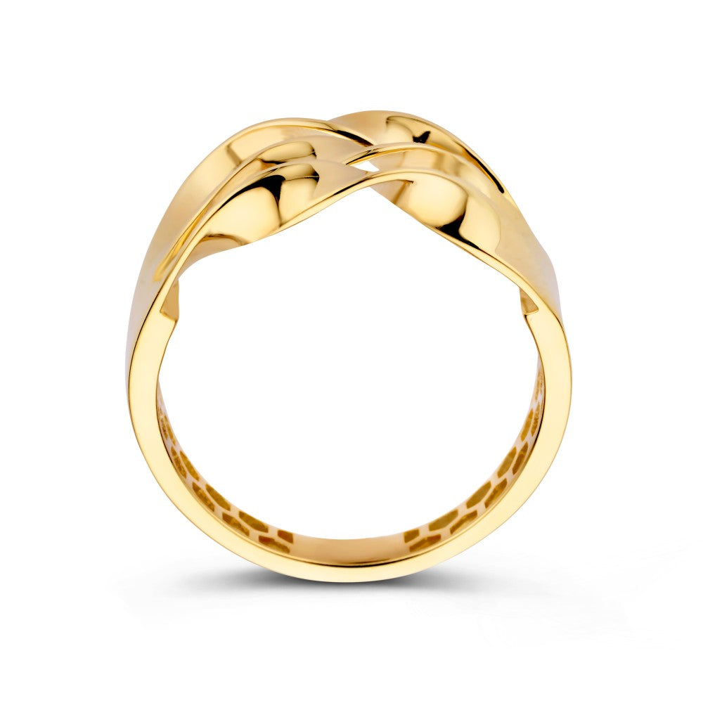 Bague Large en Or Jaune avec Trois Bandes en Or – Une Déclaration d'Élégance