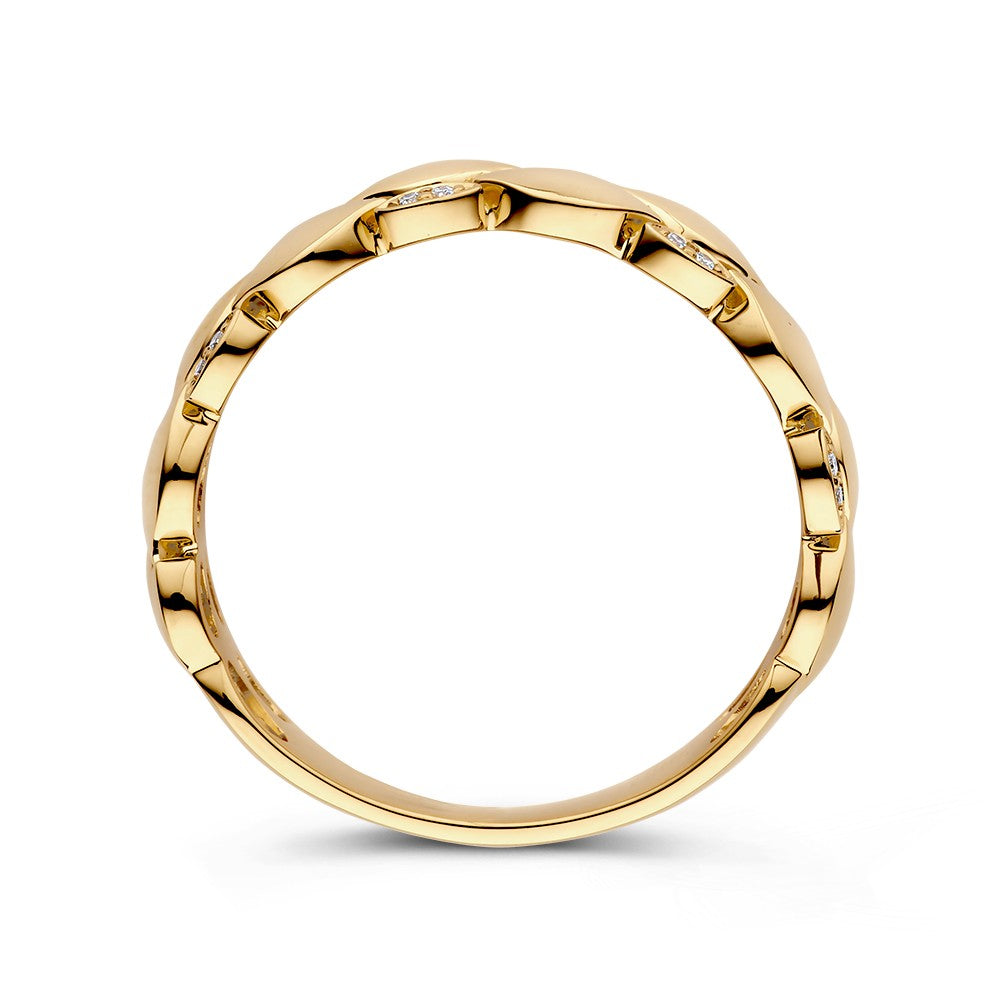 Bague en or jaune raffiné avec accent de diamant de 0,04 ct