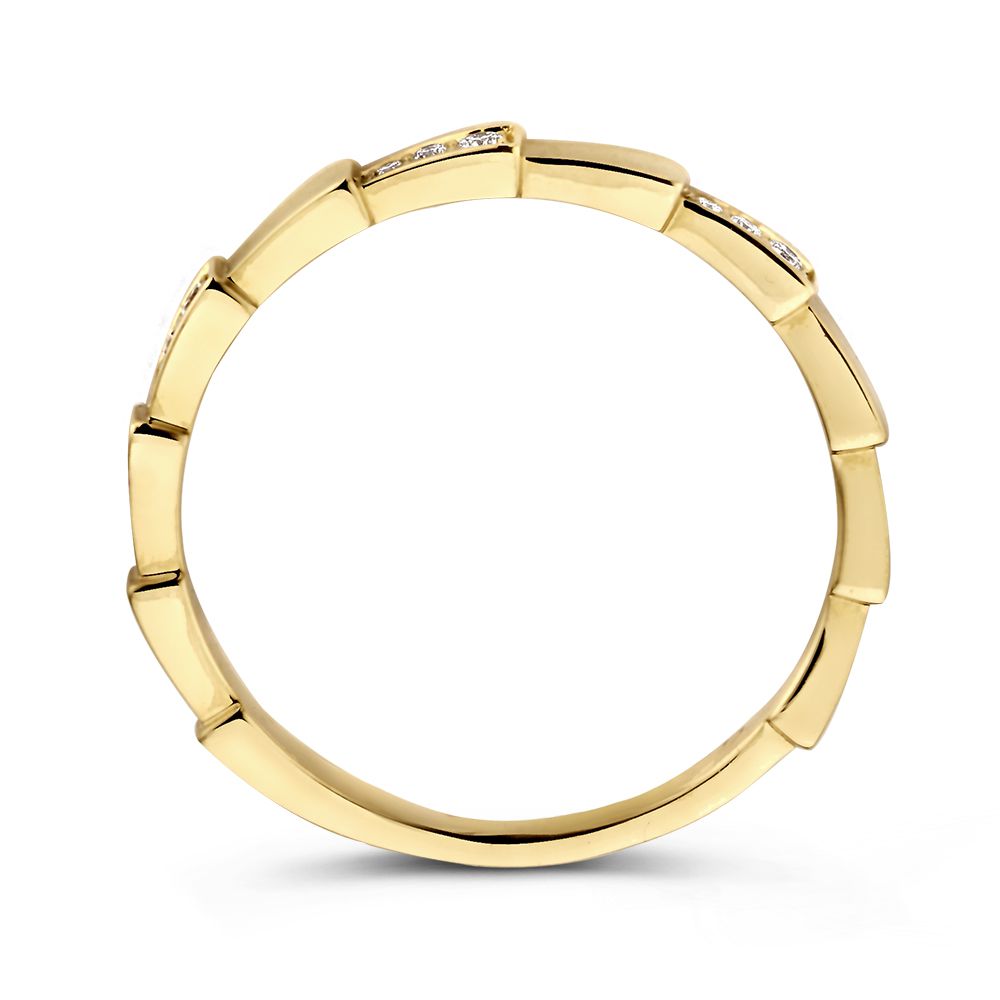 Bague étroite en Or Jaune avec Diamant, Partie d'un Ensemble 0.07 crt.