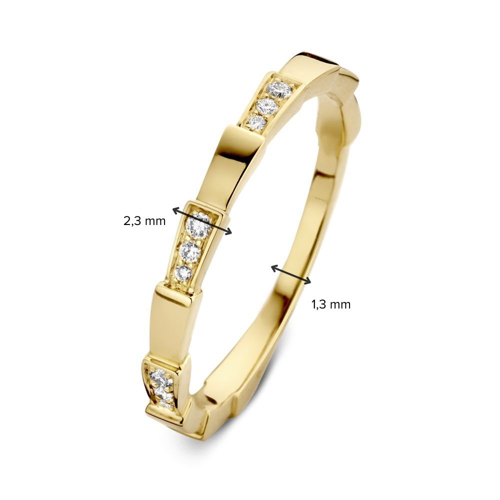 Bague étroite en Or Jaune avec Diamant, Partie d'un Ensemble 0.07 crt.