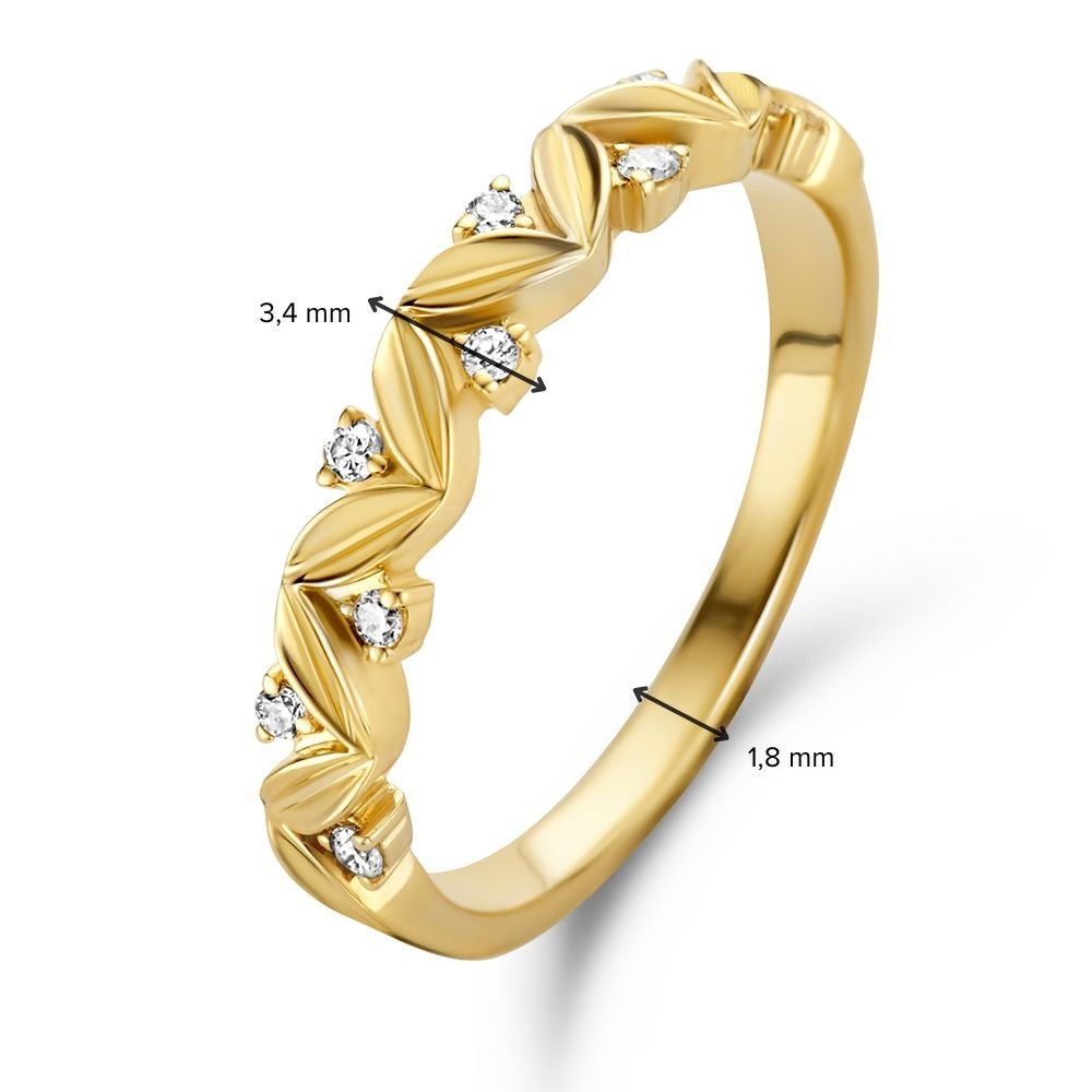 Bague Élégante en Or Jaune avec Diamant, Éclat Intemporel 0.08 crt.