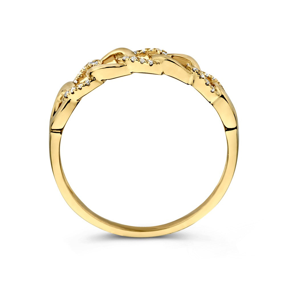 Bague en Or Jaune avec Diamant – Luxe 14 Carats pour Femme