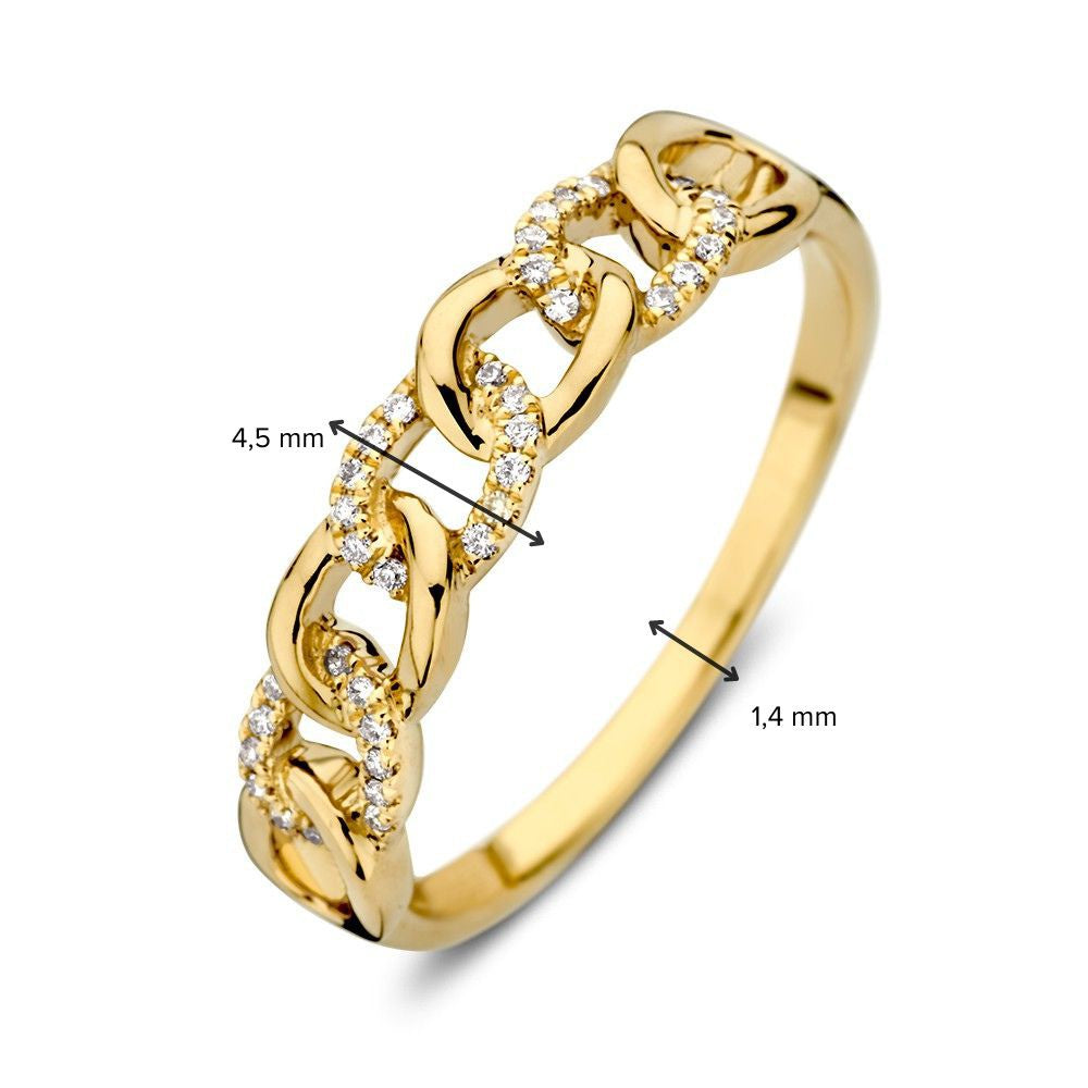 Bague en Or Jaune avec Diamant – Luxe 14 Carats pour Femme