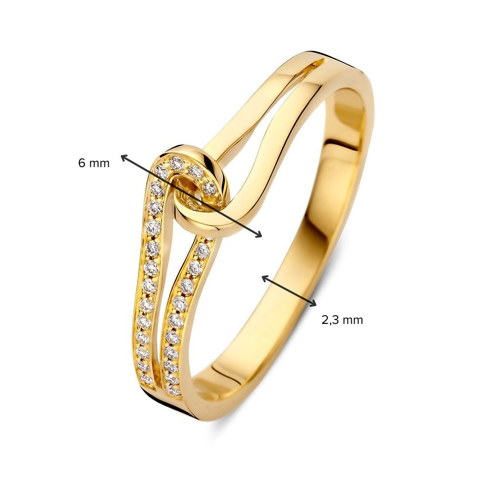 Bague en Or Jaune Raffinée avec Diamant, Luxe Subtil 0.08 crt.