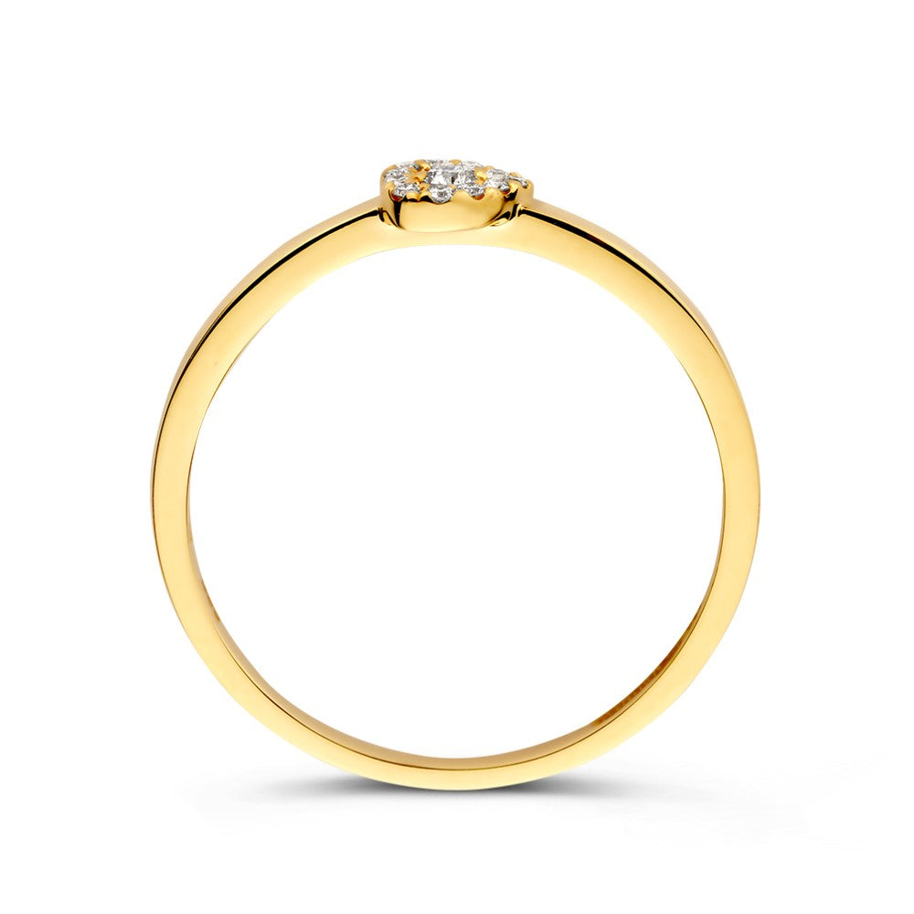 Bague en Or Jaune avec Diamant – Élégance Intemporelle 0.08 crt.