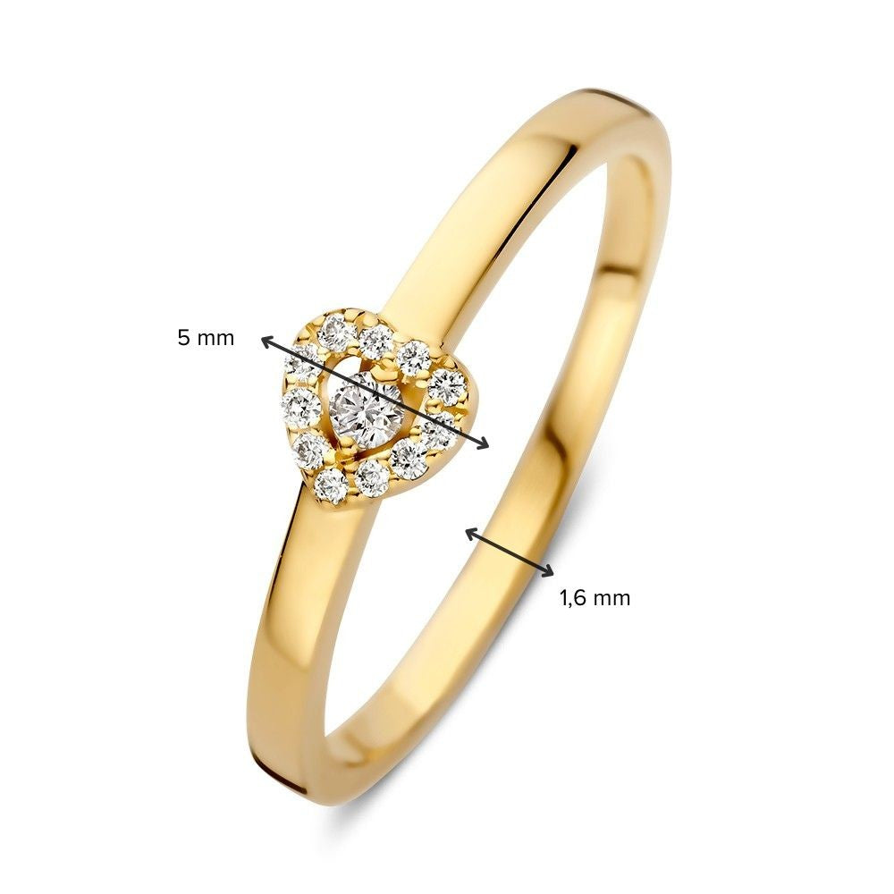 Bague en Or Jaune avec Diamant – Élégance Intemporelle 0.08 crt.