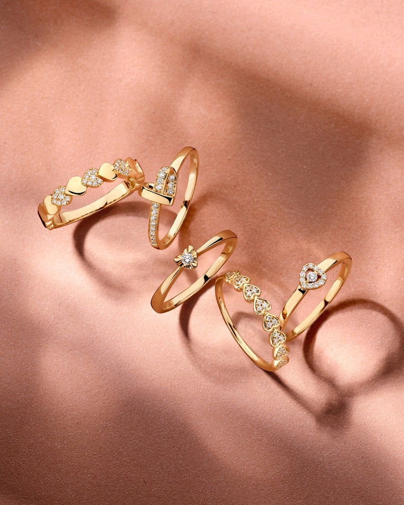 Bague en Or Jaune avec Diamant – Élégance Intemporelle 0.08 crt.