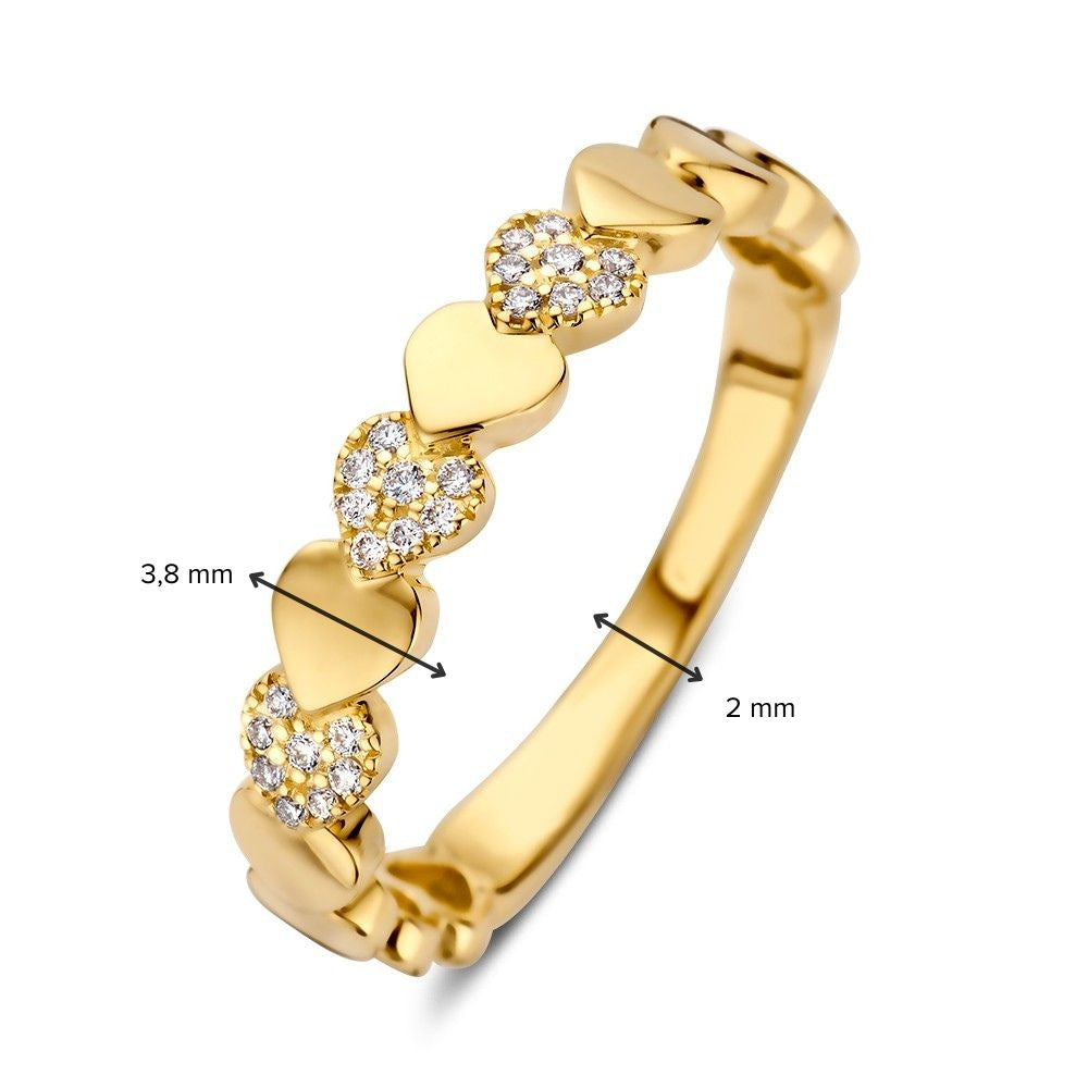 Bague en Or Jaune avec Diamants – Élégance Subtile 0.09 crt.