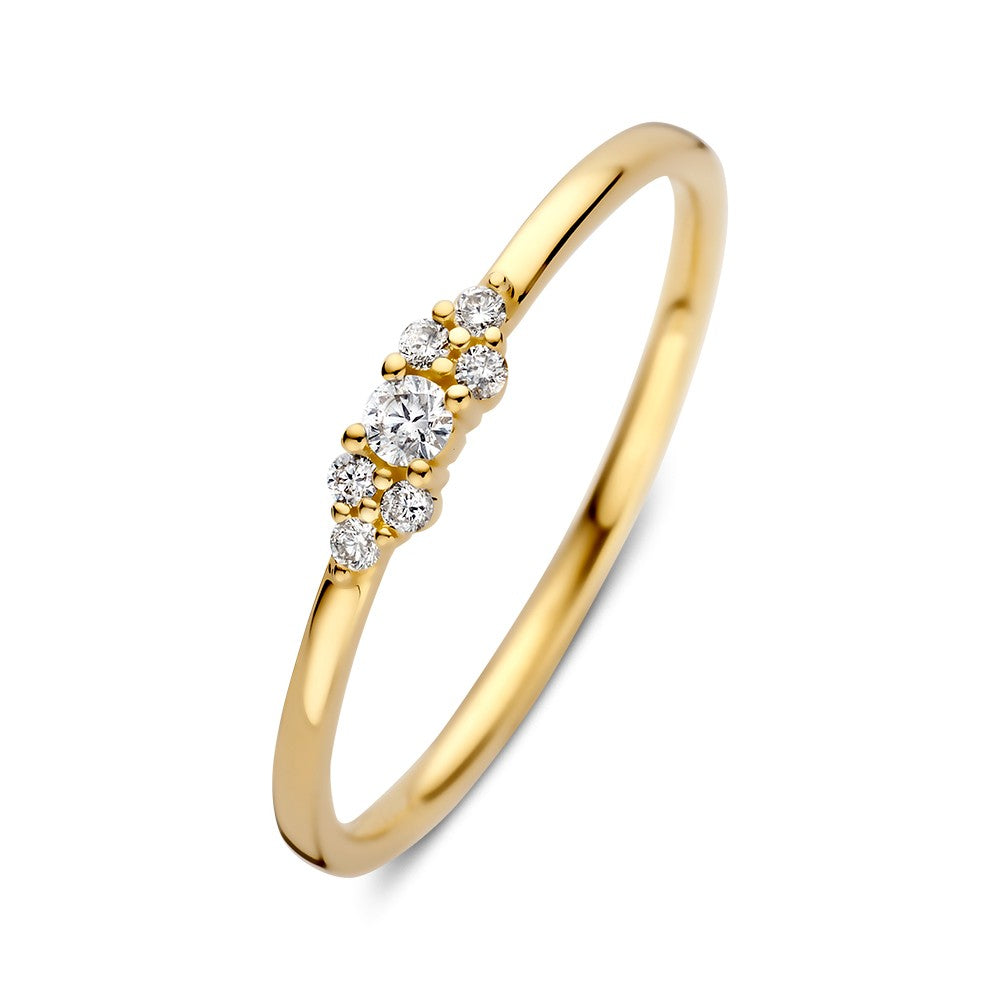 Bague en or jaune avec brillants de 0,10 carat.