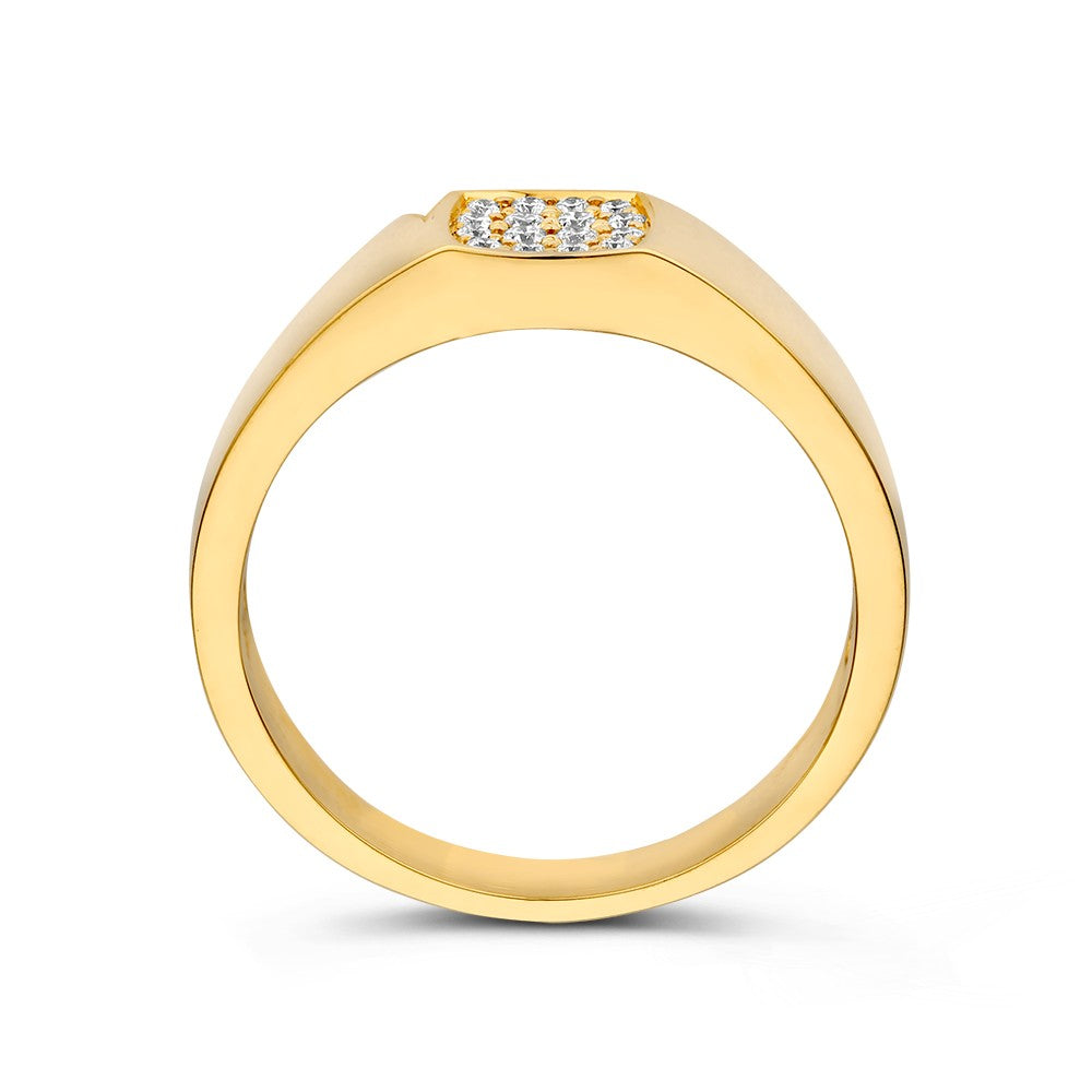 Bague or jaune brillant 0.12 crt.