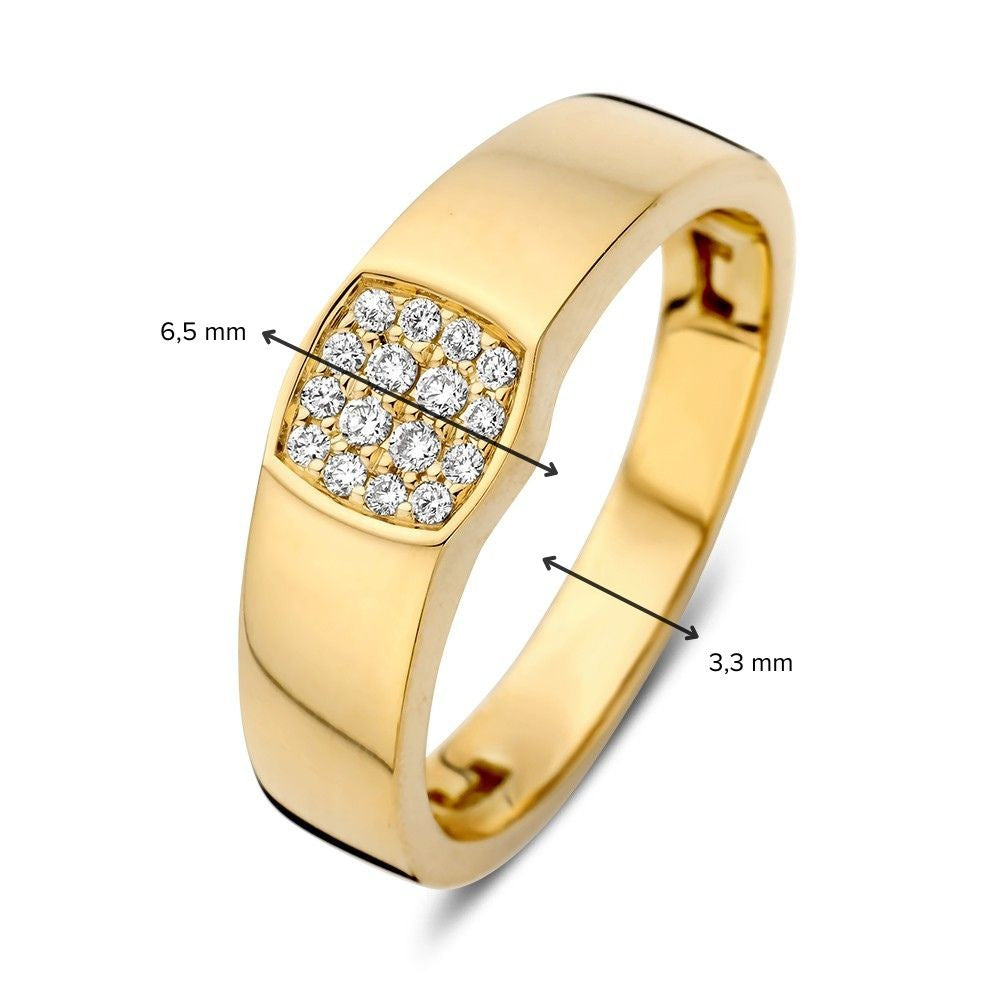 Bague or jaune brillant 0.12 crt.