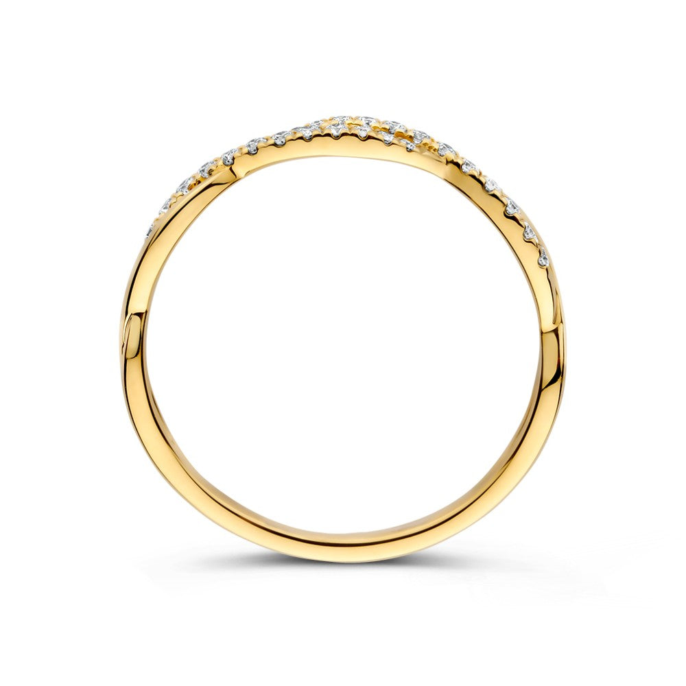 Bague or jaune brillant 0.13 crt.