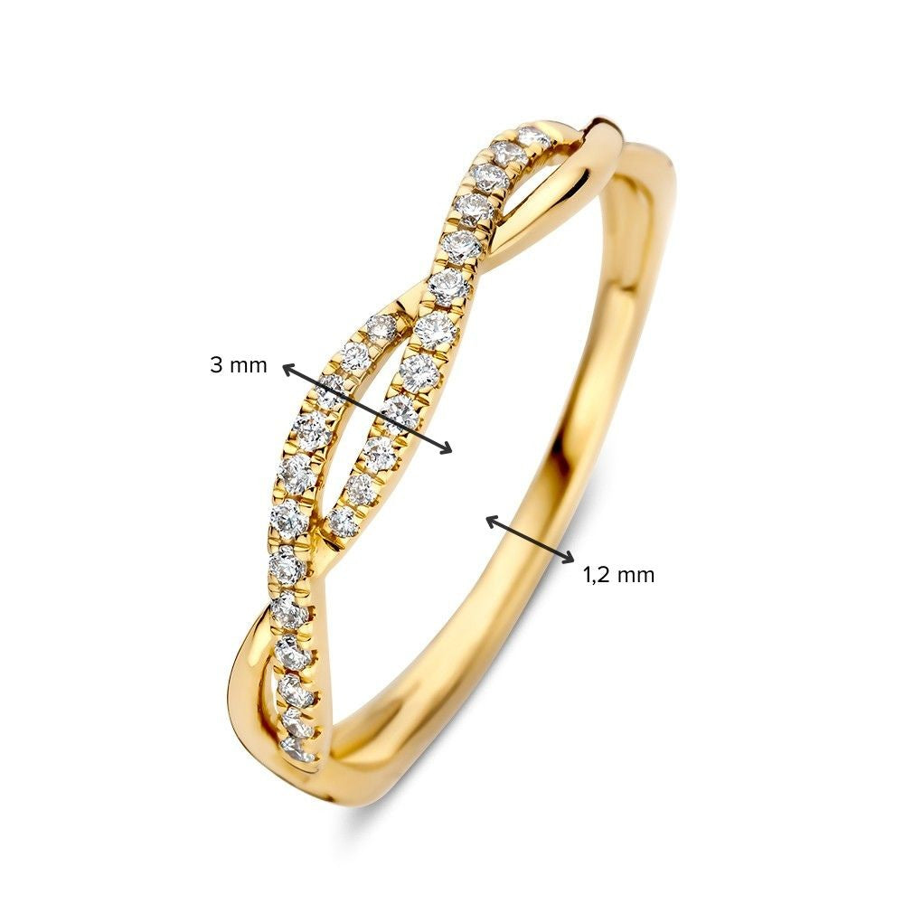 Bague or jaune brillant 0.13 crt.