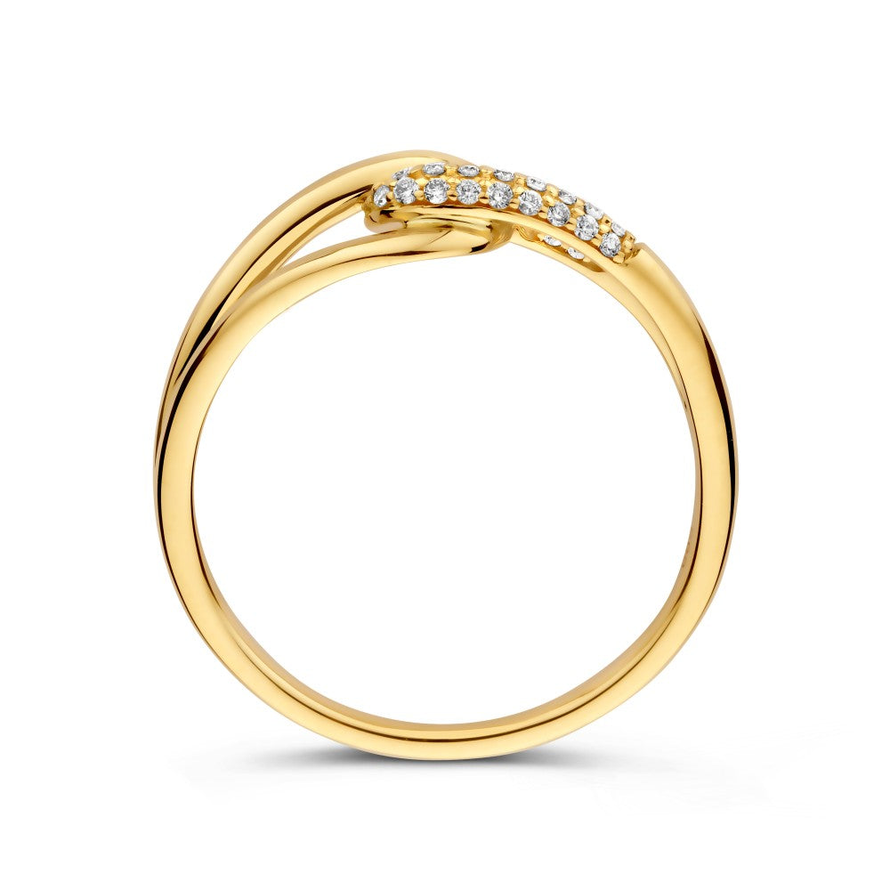 Bague or jaune diamant 0.14 crt.
