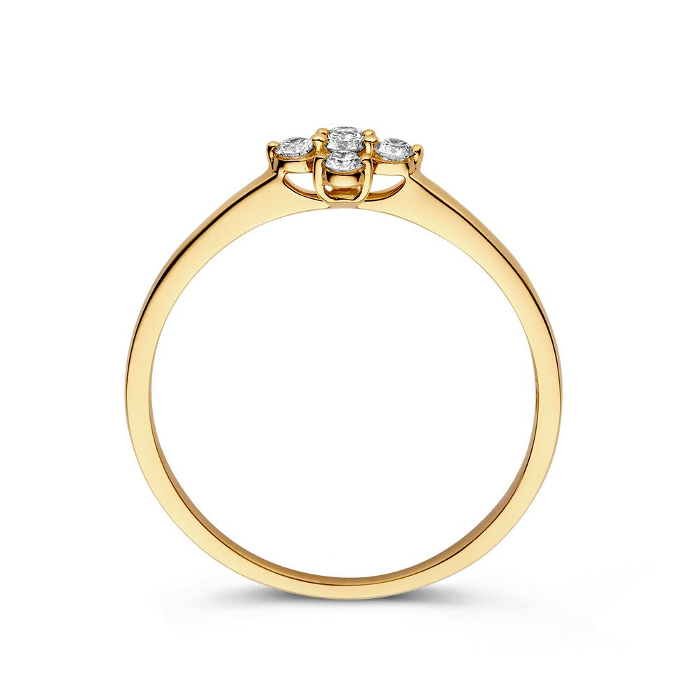 Bague élégante en or jaune avec diamant de 0,15 ct