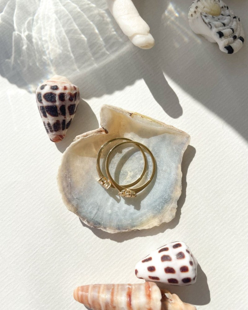 Bague élégante en or jaune avec diamant de 0,15 ct