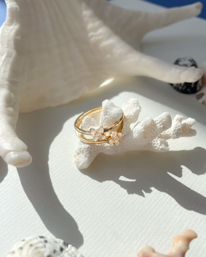 Bague élégante en or jaune avec diamant de 0,15 ct