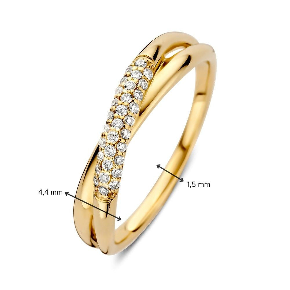 Bague or jaune diamant 0.15 crt.