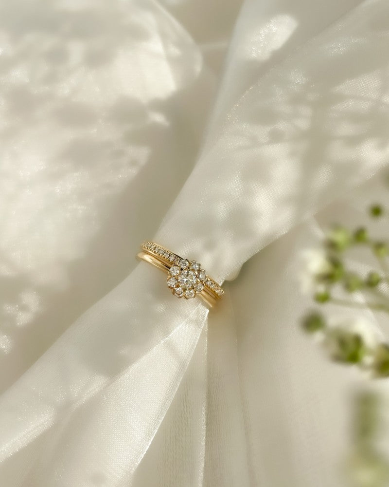 Bague en or jaune pour femme avec diamant brillant de 0,17 carat - or 14 carats, qualité H/SI-1 - Livraison gratuite