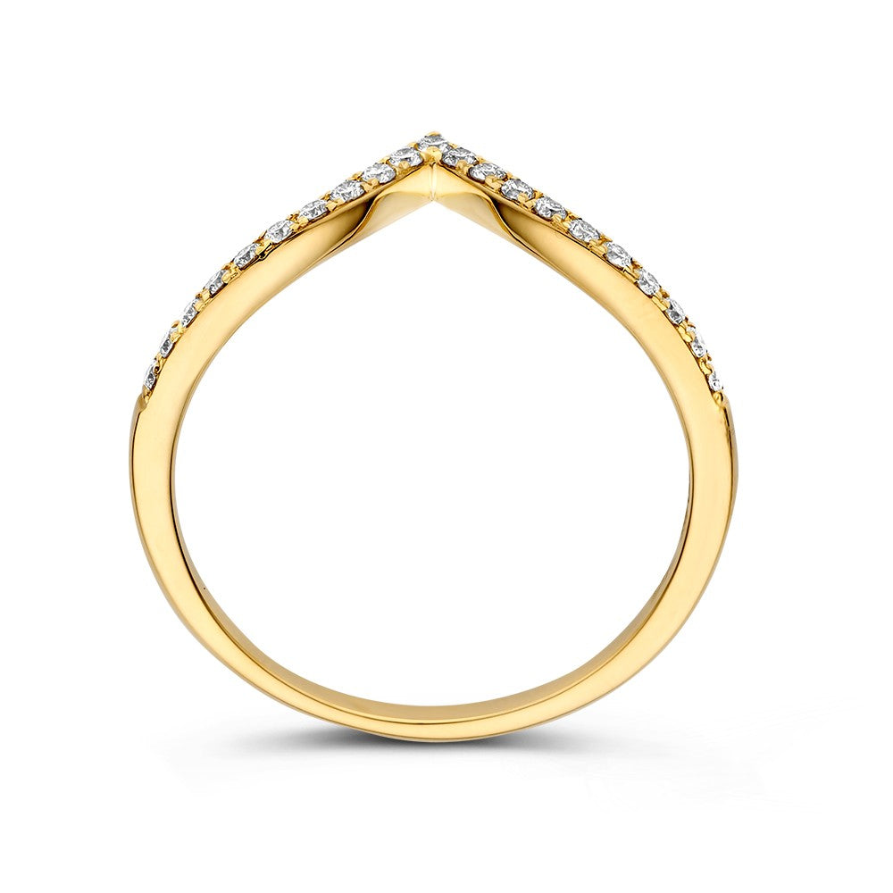 Bague or jaune brillant 0.19 crt.