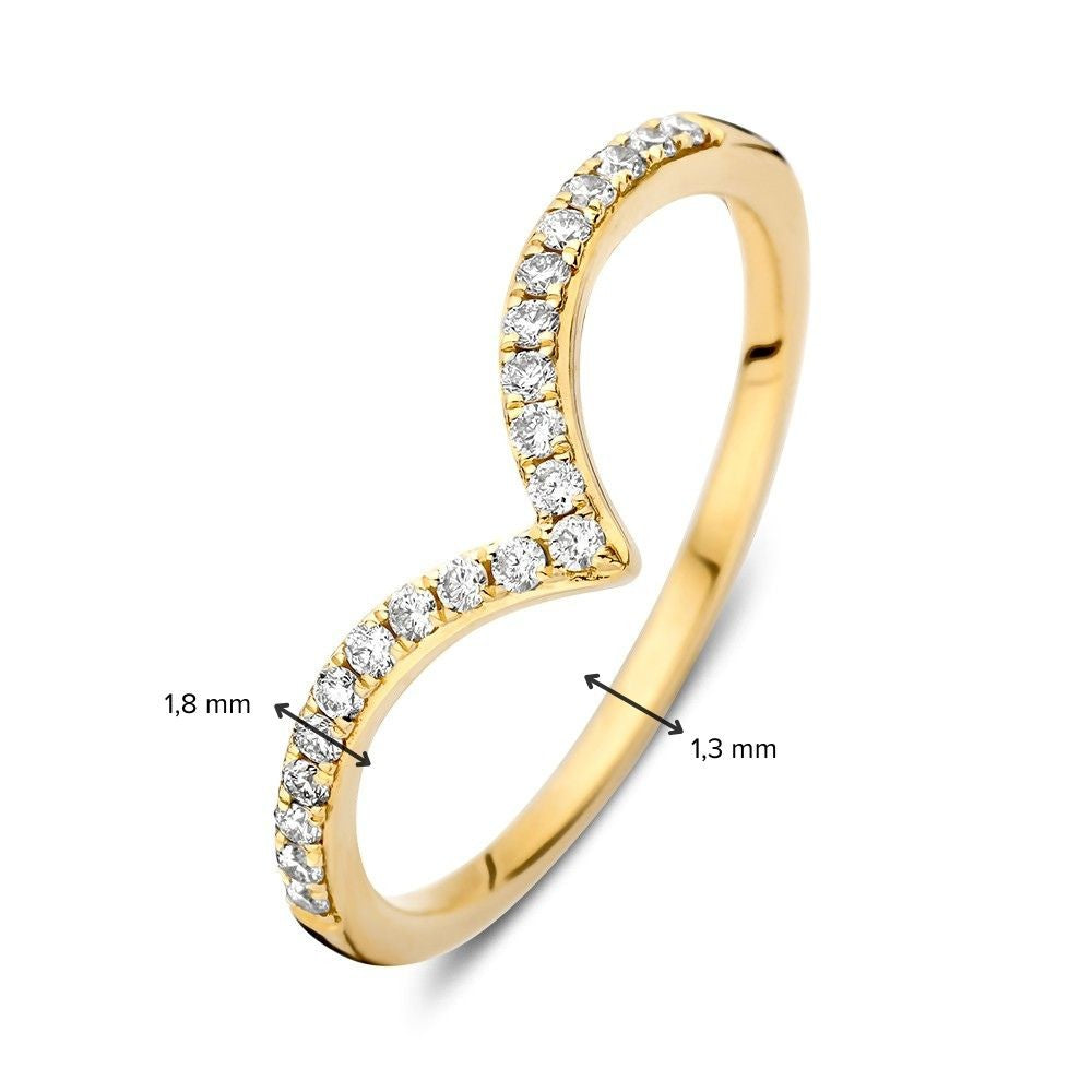 Bague or jaune brillant 0.19 crt.