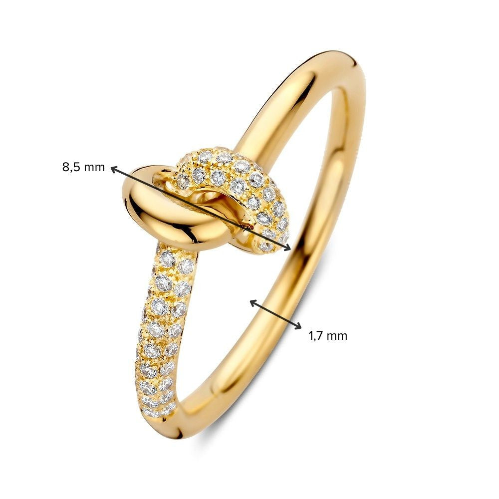 Bague élégante en or jaune avec diamant éclatant de 0,21 ct.