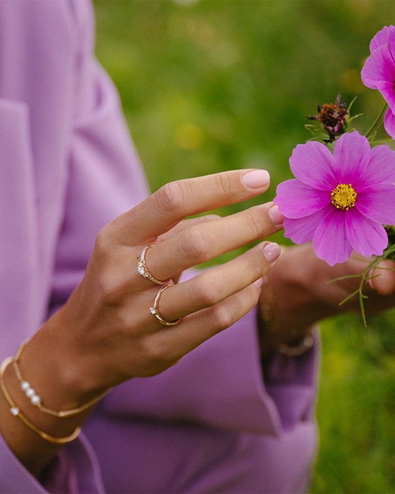 Bague en or jaune avec diamant brillant de 0,22 ct | Bijou raffiné et intemporel 0,22 crt.