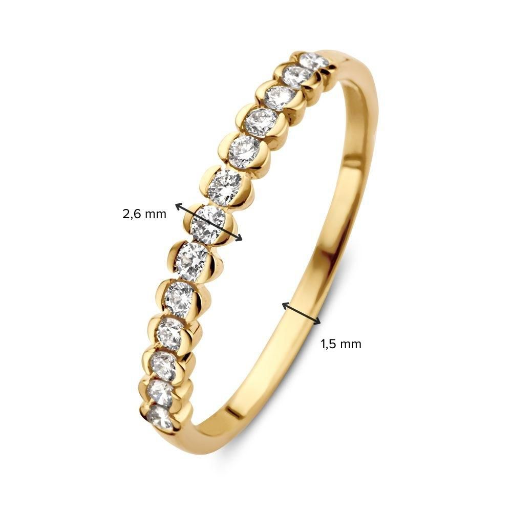 Bague en Or Jaune Raffinée avec Diamant en Monture Particulière 0.23 crt.