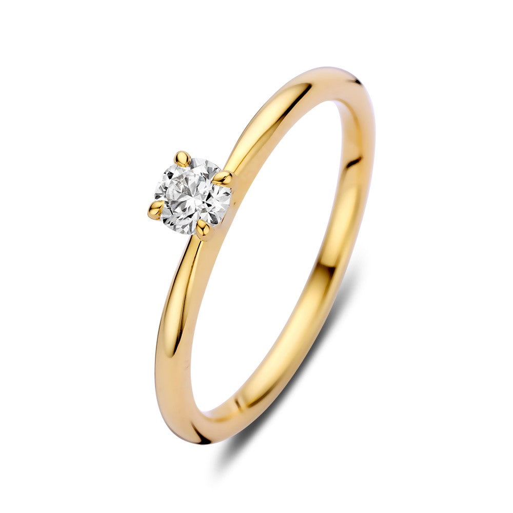 Bague en or avec un brillant de 0,25 carat, design raffiné pour femmes.