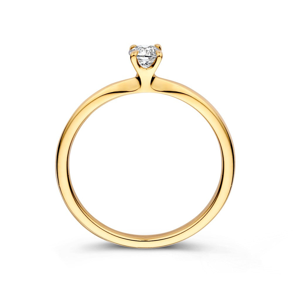 Bague Solitaire Élégante en Or avec 0,25 crt Diamant – Design Raffiné pour Femme