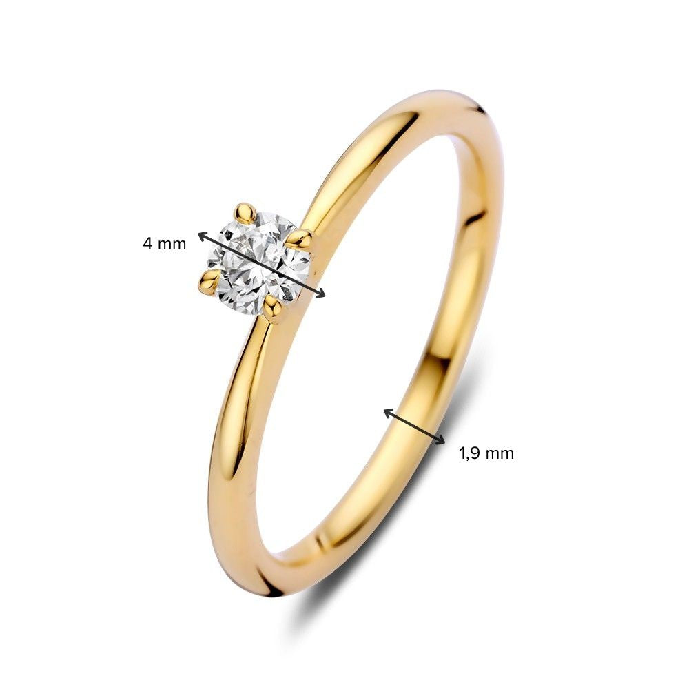 Bague Solitaire Élégante en Or avec 0,25 crt Diamant – Design Raffiné pour Femme