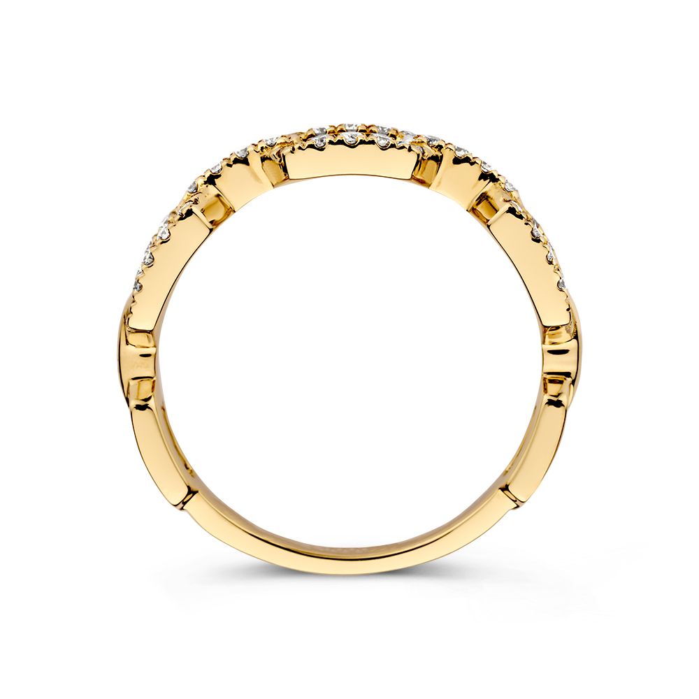 Bague en Or Jaune Élégante avec Diamants Brillants - Luxe Intemporel 0.27 crt.