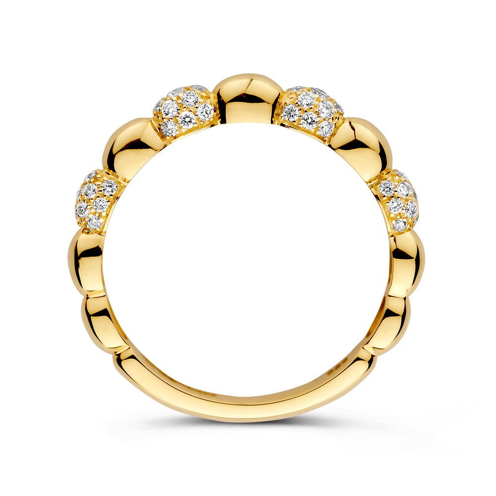 Bague en Or Jaune Raffinée avec Diamant de 0,27 Carat – Design Intemporel en Or 14 Carats