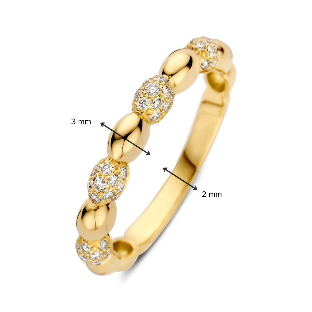 Bague en Or Jaune Raffinée avec Diamant de 0,27 Carat – Design Intemporel en Or 14 Carats